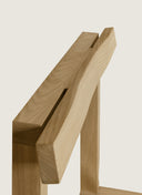 Detailed view of the precise angles and slim solid wood frame on the Juntowd Experience 1 bespoke chair.