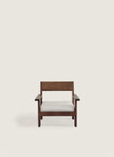 79cm wide Alba Lounge Chair by Juntowd: a handcrafted architectural outdoor chair with a simple, modern form.