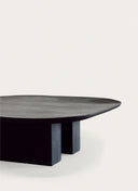 Detail of the solid grounded base on the Juntowd Nero table, an example of sculptural bespoke furniture design