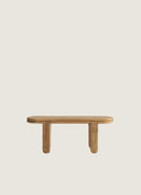 Juntowd Travessa Bench: a handcrafted bespoke furniture piece in solid Oak with soft rounded edges and a minimalist form