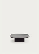 Large 100x100cm Nero Coffee Table by Juntowd, a low-profile bespoke wood table with a solid architectural base
