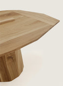 Top view of the asymmetrical Palma Dining Table, a handcrafted one-of-a-kind custom furniture design in premium French Oak.